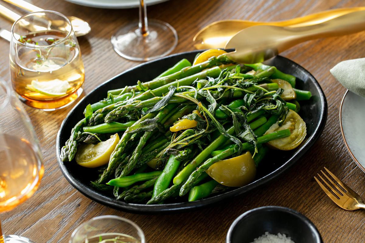 Green Summer Vegetables With Roasted Green Tomatoes Viva